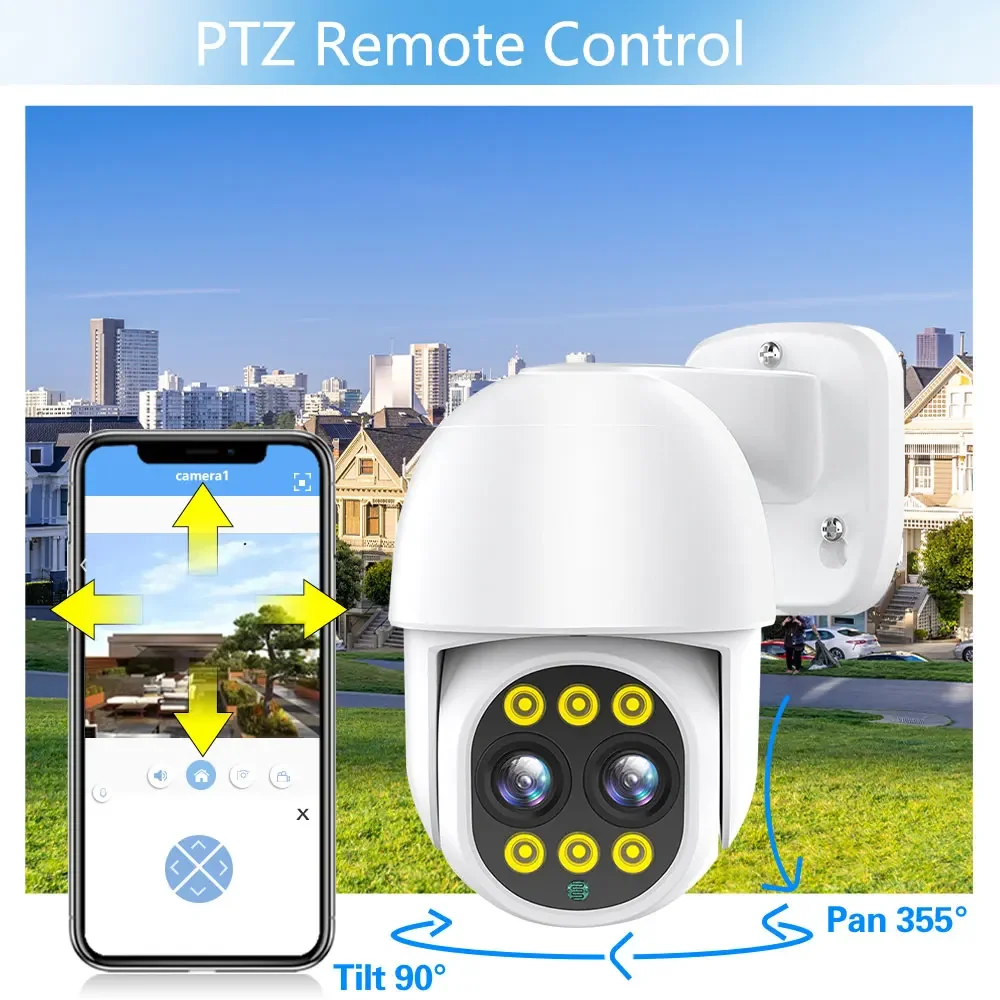 H.265 + 10CH 8CH 4K PTZ الأمن عدسة مزدوجة 8X PTZ نظام الكاميرا التكبير 8MP اتجاهين الصوت اللون ليلة مراقبة الفيديو NVR POE عدة