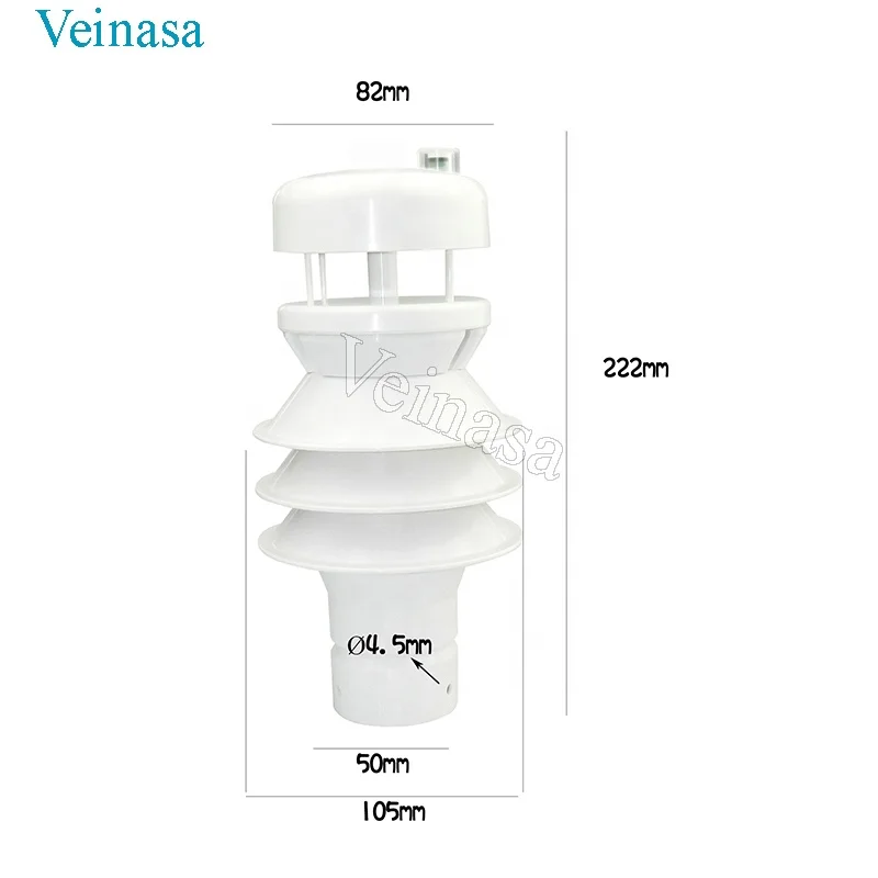 Veinasa-THPPRWU-02 Relógio Sensor ao ar livre, Sistema Solar Digital, Estação Meteorológica sem fio, Compacto, Chuva, Wifi, Acurite, RS485