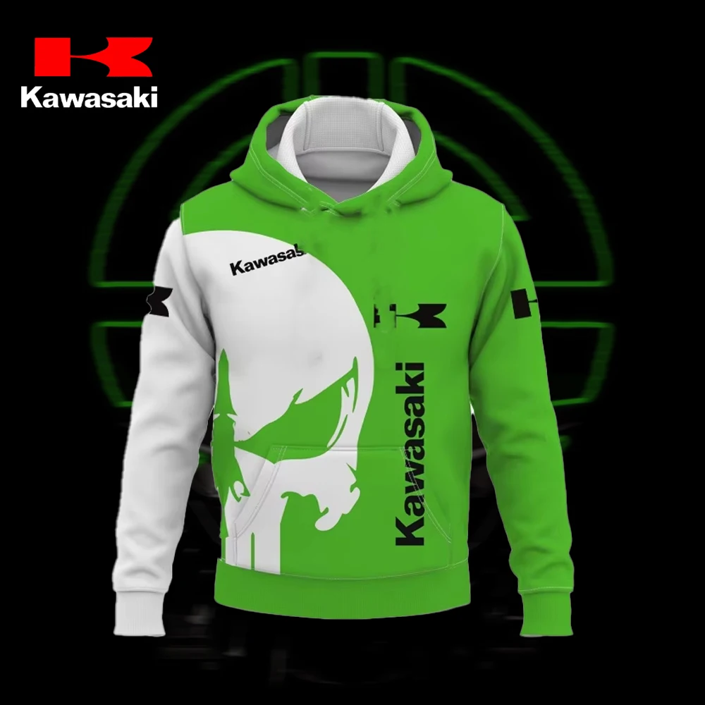 

2025 Models Outdoor Kawasaki Ninja Motorcycle Riding Off-Road Pullover Extreme Sports Adventure Hoodie Men's Hoody Sportshirt