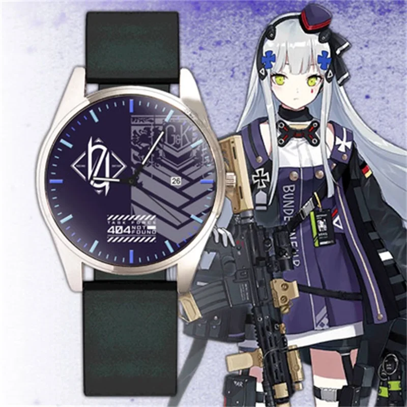 Game Girls' Frontline M4A1 404 Men Women Quartz Electronic Wristwatch Cosplay Accessories Student Daily Watch Birthday Xmas Gift