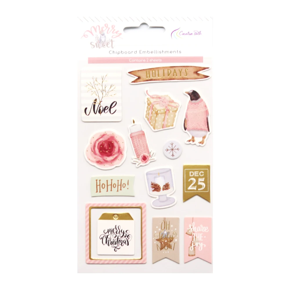 Creative Path 14-delige set voor scrapbooking, doe-het-zelf knutselprojecten, decoratieve papieren, stansmessen, stickers, stansmessen voor journaling, complete set.