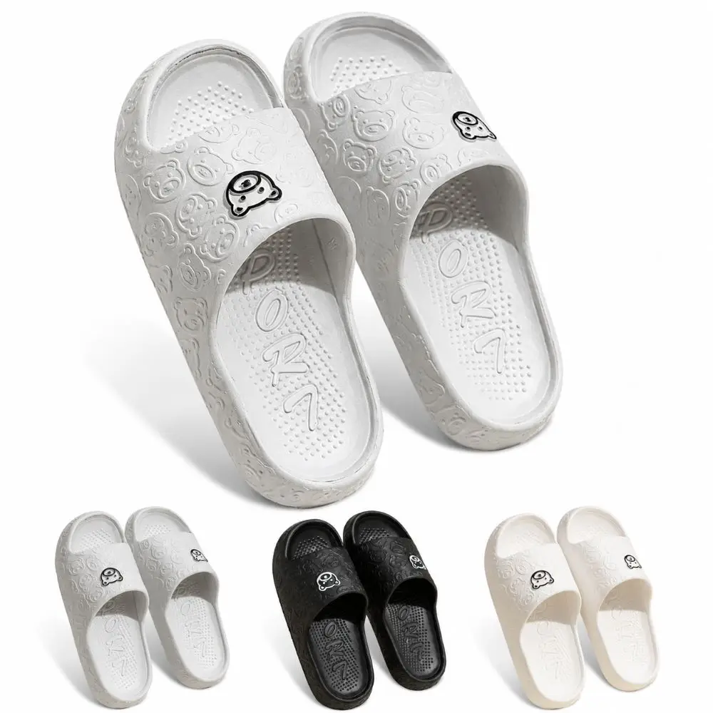 Fashion Printting Little Bear Men Slippers Non-slip Soft Bathroom Slippers Home Sandals For Summer Outdoor