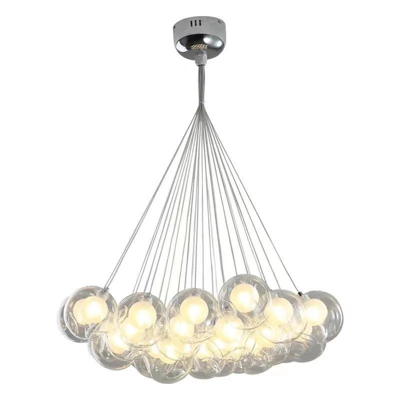 Modern LED Ceiling Chandelier Living Dining Room Children\'s Bedroom Loft Pendant Light Fixtures Glass Ball Bubbles Hanghing Lamp