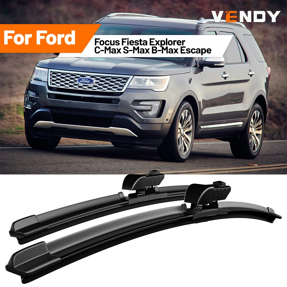 Escobillas de Goma para Limpiaparabrisas Delanteros para Ford Focus, Fiesta, Explorer, C-Max, S-Max, B-Max, Escape, Accesorios para Automóviles