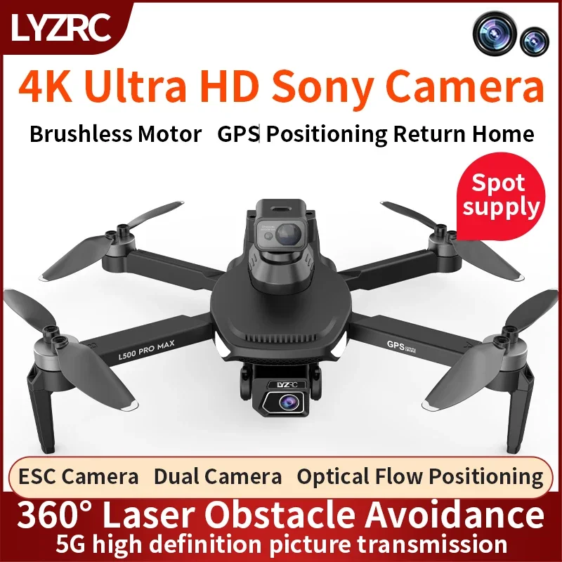 New L500pro MAX GPS Drone professionnel 4K HD Ultra Clear Camera 360° Laser Obstacle Avoidance Brushless Folding Drone Toy 1200M