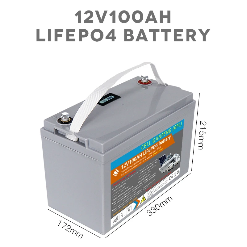 Gray Suk12V100Ah High Speed Long Cycle Life Low Battery Internal Resistance LiFePO4 Boats