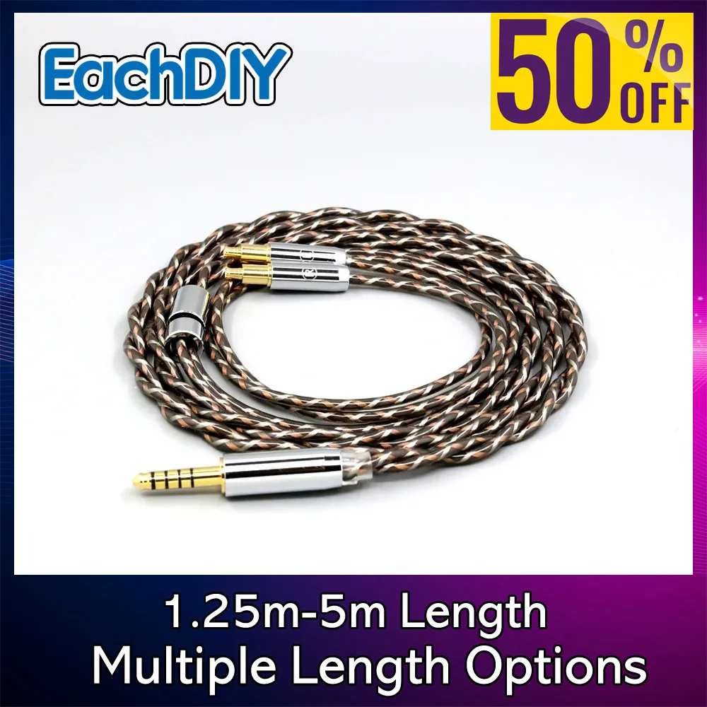 

Кабель для наушников 25AWG Litz Shielding 7n OCC TypeX для Audio Technica ATH-ADX5000 ATH-MSR7b 770H 990H A2DC 8898