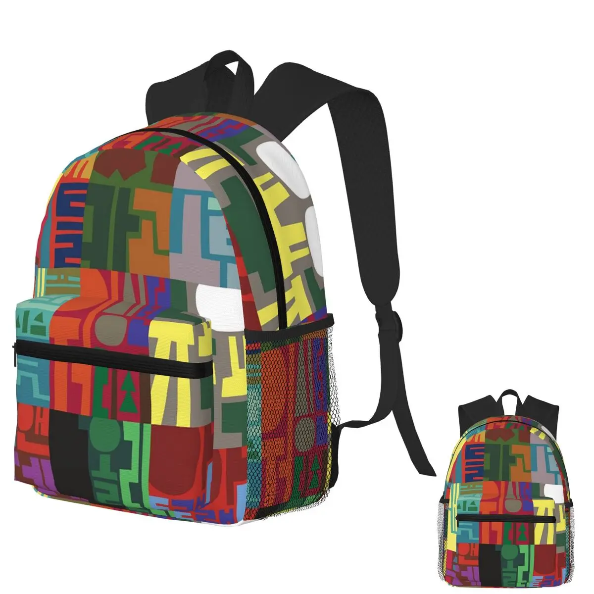 

USA Cities In Korean Typography Student Backpack School Bag Hiking Travel Daypack for Men Women Bookbag Shoulder Bags