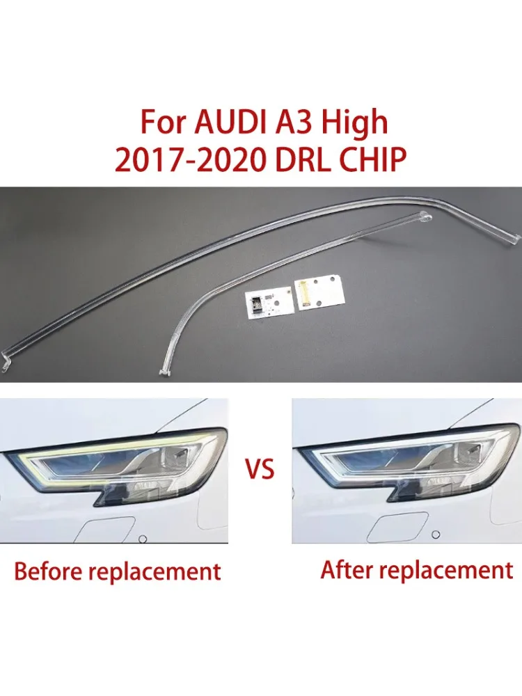 Weißes Licht Tagfahrlicht Guide Streifen Vorschaltgerät Angel Eye für AUDI A3 2017-2020 LED Autoscheinwerfer DRL CHIP Quelle Lichtleiter