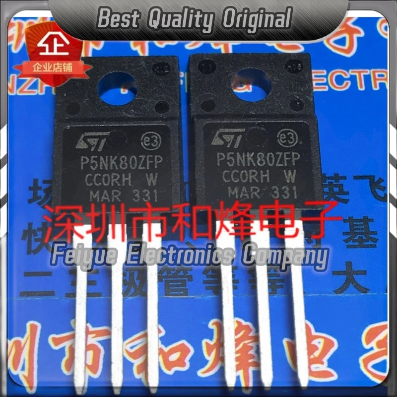 5PCS-20PCS  STP5NK80ZFP P5NK80ZFP  TO-220F 800V 4.3A  Best Quality Imported Original