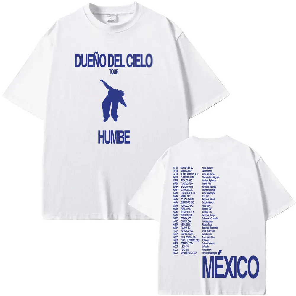 Camiseta DUENO DEL CIELO tour 2026, nueva camiseta informal vintage Humbe 100% algodón, camiseta unisex con cuello redondo, camisetas cómodas de alta calidad