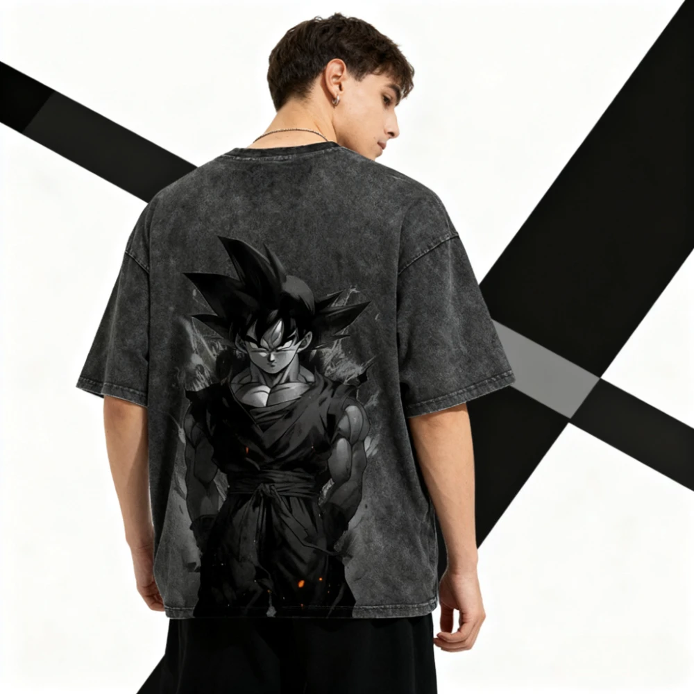 

Dragon Ball Anime Derivatives Printed Washed T-shirt Men and Women Summer Fashion Trend Street Harajuku Popular Comfortable Top