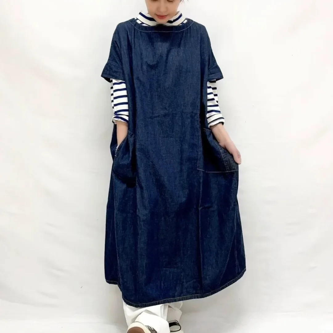 

Casual Loose Sle Japanese Koi Fi Patterned Hong Kong Sle Ba ket Unique Personali Women's Denim Dr H Version C...