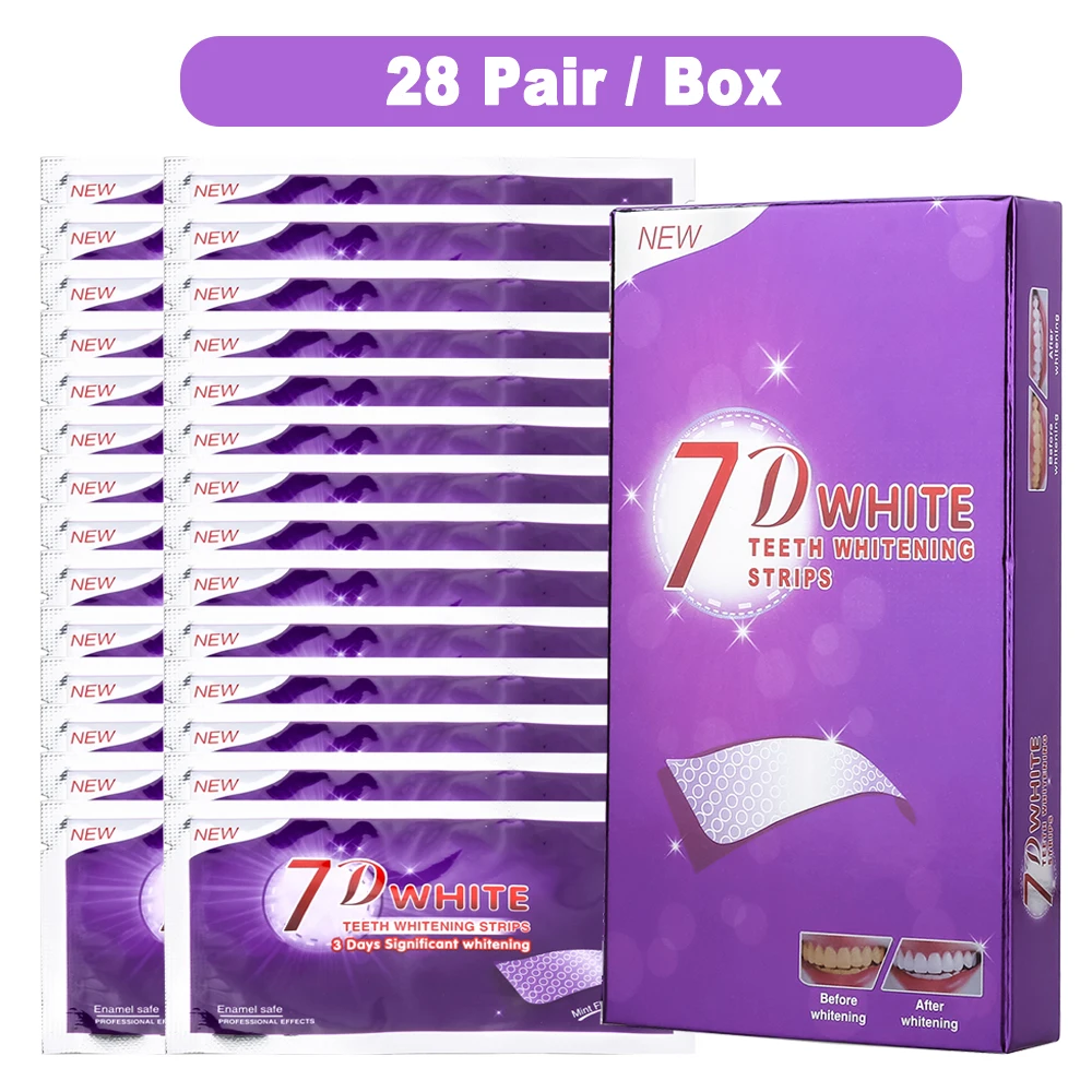 Paarse Tanden Whitening Strip Geen Gevoelige Tanden Bleken Strip Kleur Corrector Instant Tanden Schone Strip, Thuis Tanden Witter
