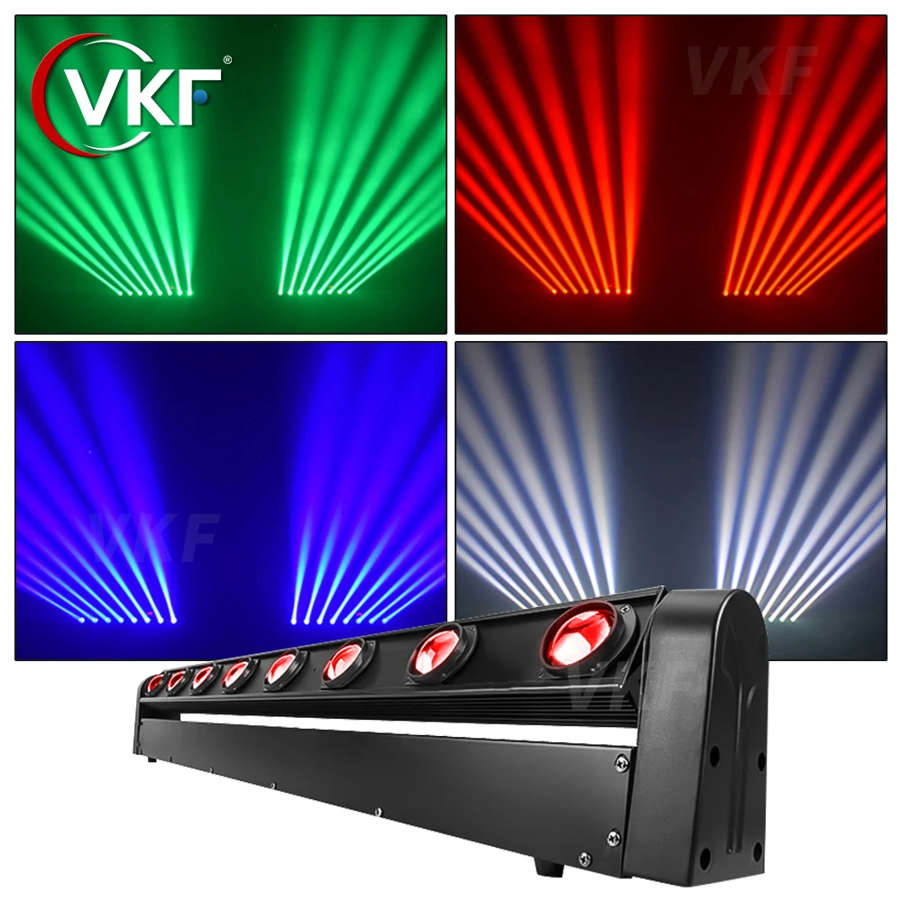 8X15W LED Bar Beam Moving Head Light RGBW 4IN1 DMX512 Control Multicolor Stage Professional Lighting for DJ Disco Wedding Event