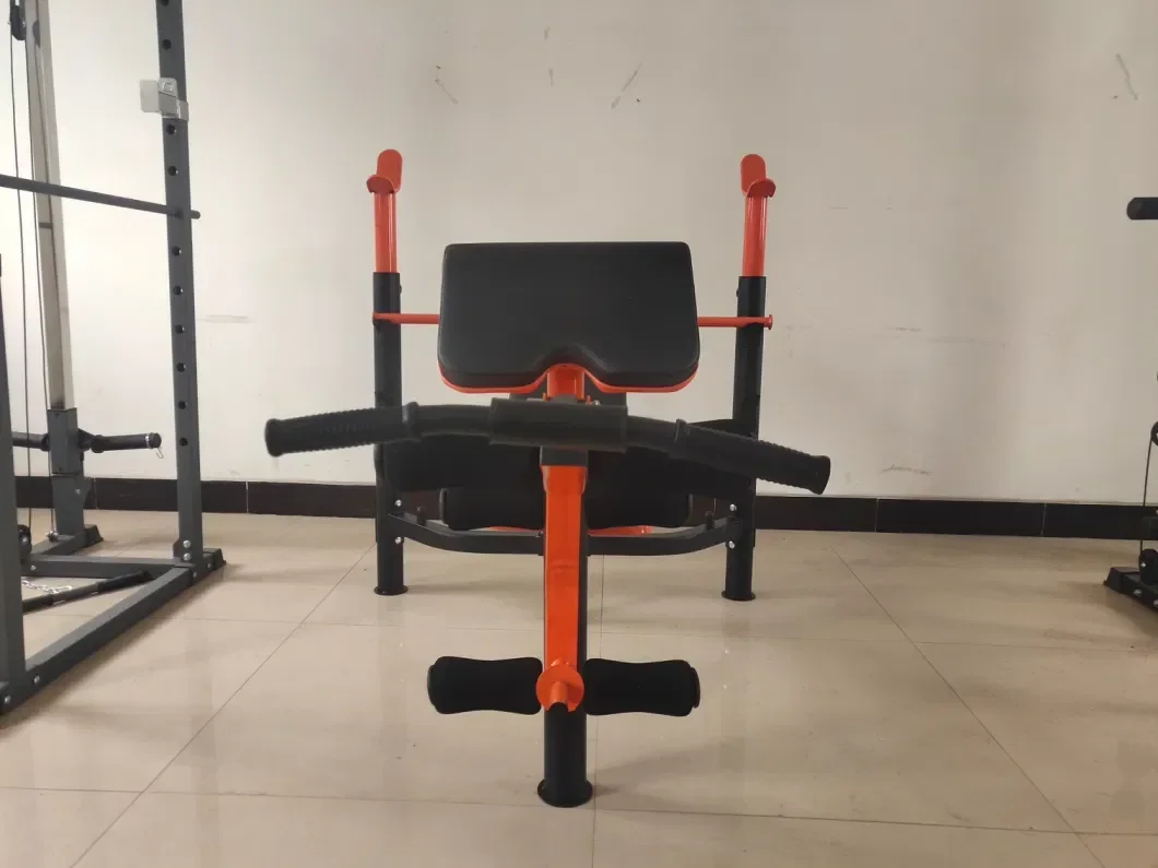 Panca pesi multifunzionale Panca pesi regolabile con lat Pull Down Bar Attrezzatura Fitness Storage Panchine da palestra Rack