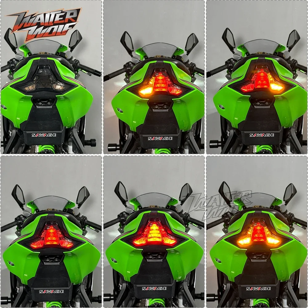 ZX-4R ZX-10R LED Taillights For Kawasaki Ninja ZX-25R ZX-6R ZX400 ZX250 ZX636 ZX 4R 6R 25R 10R Rear Brake Signal Light 2020-2025