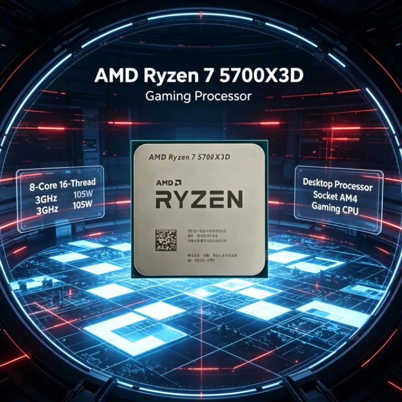 Ryzen 7 5700X3D AMD Socket AM4 Computer CPU 8 Cores 16 Threads 3.0GHz 105W DDR4 Desktop Processor