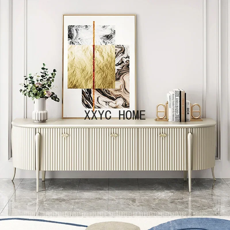 

American Light Luxury Solid Wood TV Cabinet Small Apartment Living Room Storage Cabinet