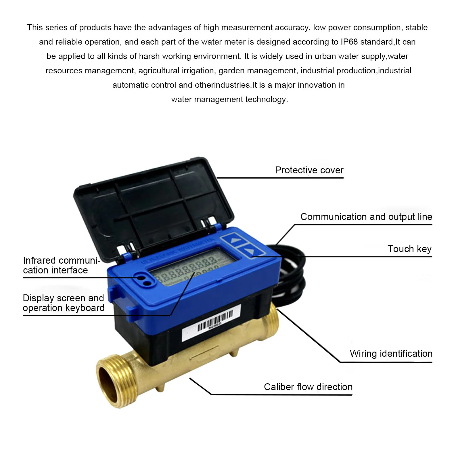 Ultrasone Remote Transmissie Flow Meter Water Meter Thuis Timing Kwantitatieve Intelligente Afstandsbediening Transmissie Water Meter