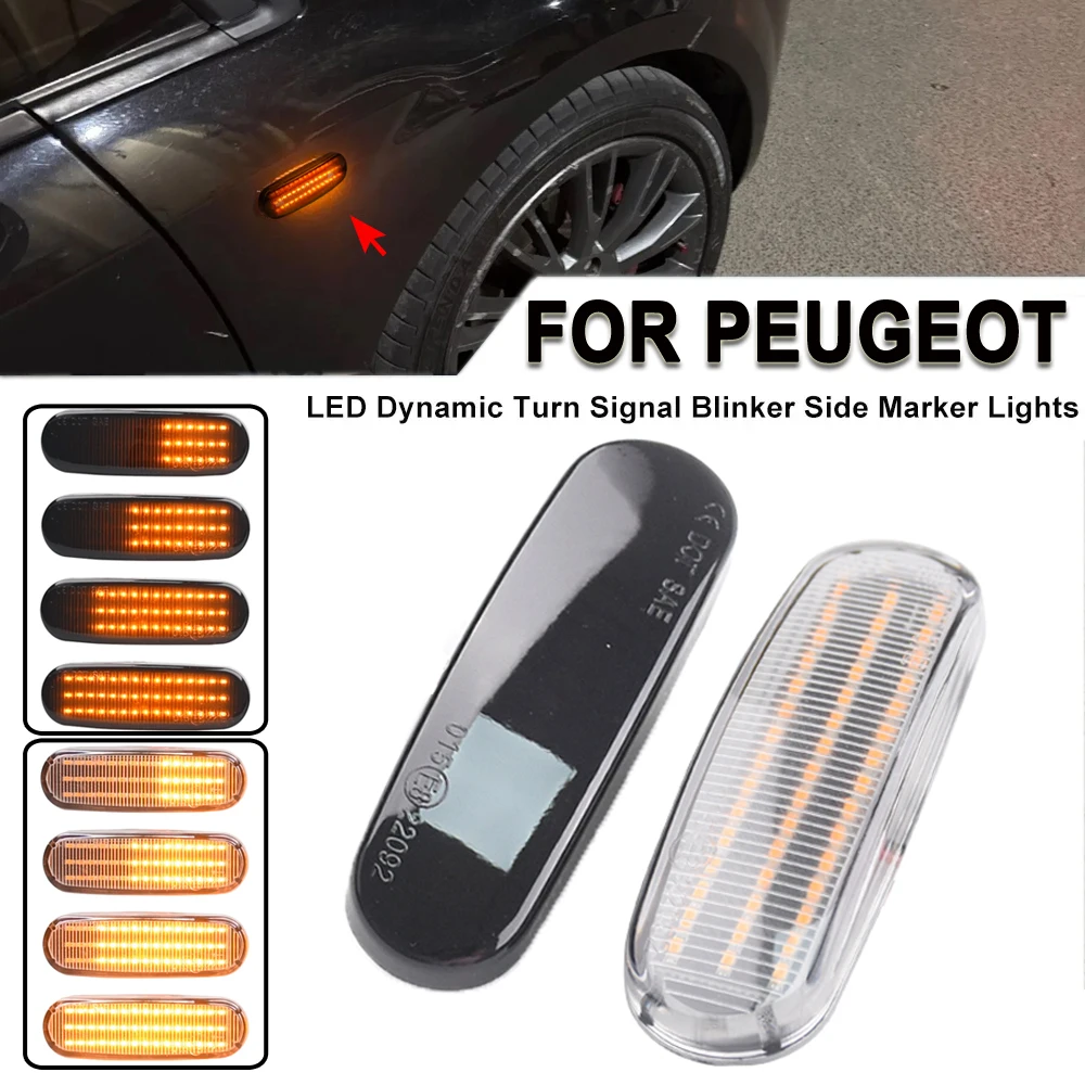 LED Dynamic Sequential Turn Signal Light For Fiat Stilo Panda Punto Evo Qubo Multipla Linea Idea Grande Doblo Abarth Peugeot Cit