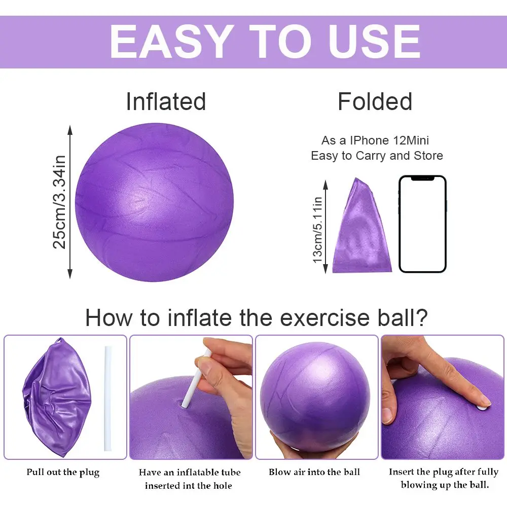 25cm Indoor Pregnancy Fitness Pilates Balls Yoga Ball Exercise Balls Training Supplies