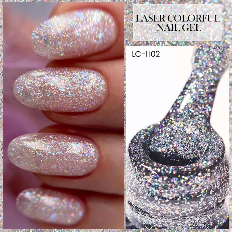 Lilycute Laser Gel Nagellak Mousserende Glitter Gel Polish Semi-Permanent Weken Van UV-Gel Lak Nail Art Base Top Coat Vernis