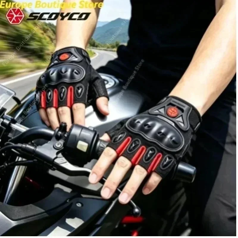 2026 NEU Scoyco MC29D Sommer Halbfinger-Handschuhe Atmungsaktiv Rutschfest Schutzschale Motorrad-Fahrausrüstung für Männer Frauen
