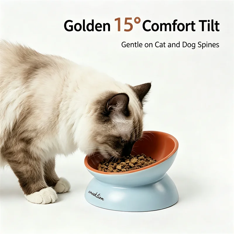 Comedero Elevado de Cerámica p - Elevated Ceramic Cat Bowls Tilted Food reseña y precio