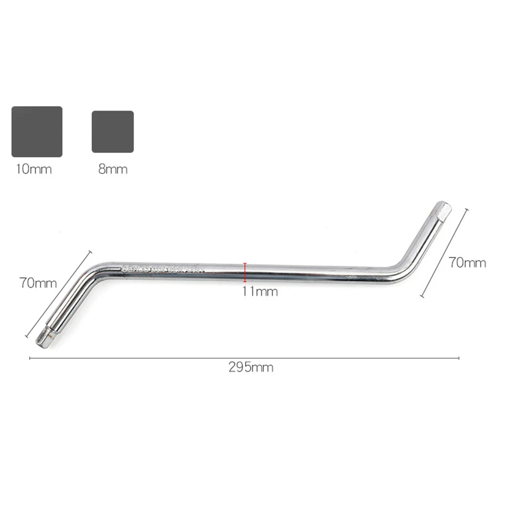 

Ztype Square Wrench Dual Purpose Tool with 8mm and 10mm Heads for Square Screws 295mm Length 45# Steel Construction