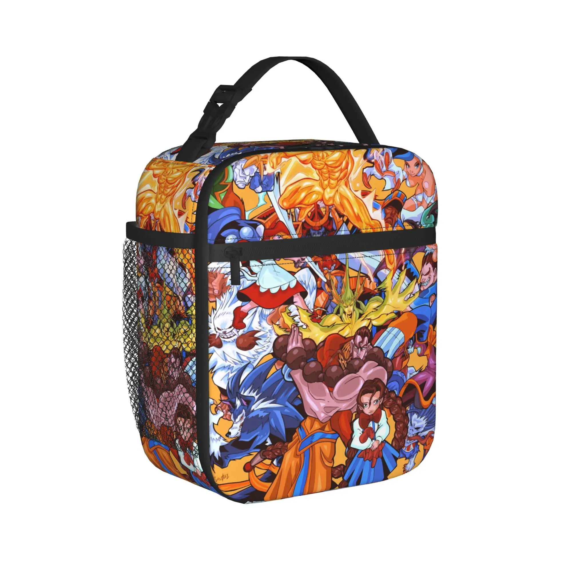 Darkstalkers Anime Print Lunch Bag  Leisure Lunch Box For Girls School Portable Cooler Bag Waterproof Print Thermal Lunch Bags