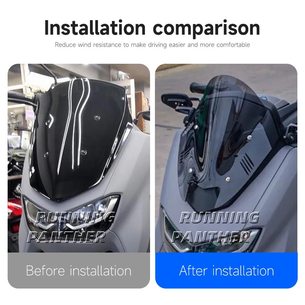 For Yamaha Nmax N-max 155 Nmax155 N-max155 2020-2024 Motorcycle Front Windscreen Windshield Wind Screen Shield Deflector Guard