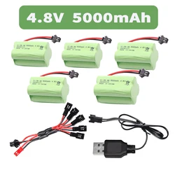 Akumulator NiMH 4,8 V 5000 mAh do samochodów RC Roboty Czołg Łodzie Zabawki Części Model T Z wtyczką SM Akumulator AA 4,8 V