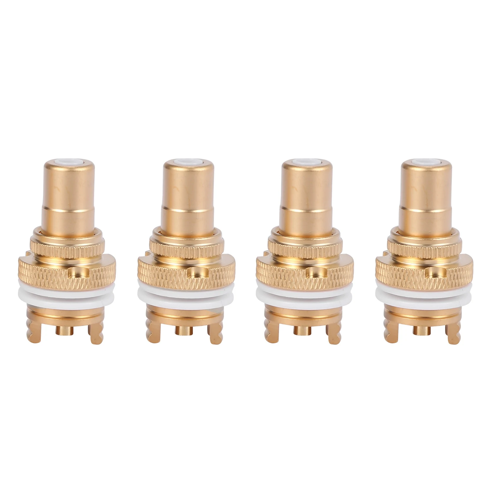 Shop Now 8pcs Red+White RCA Female Socket Chassis High Quality RCA CMC Female Connector Phono Copper Plug Amp HiFi