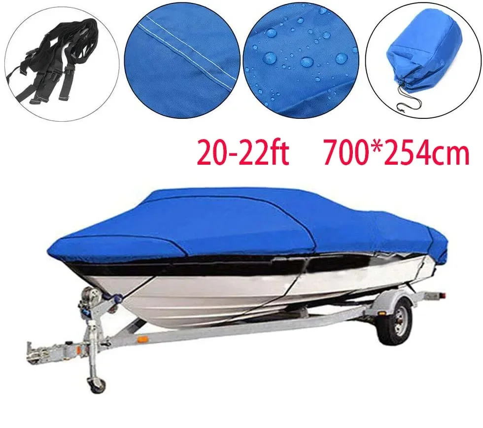 

700cm x 254cm/275''x100'' boat cover for 20-22ft boat Waterproof Boat Cover Winter Snow Cover 210D Sunshade Dustproof Cover