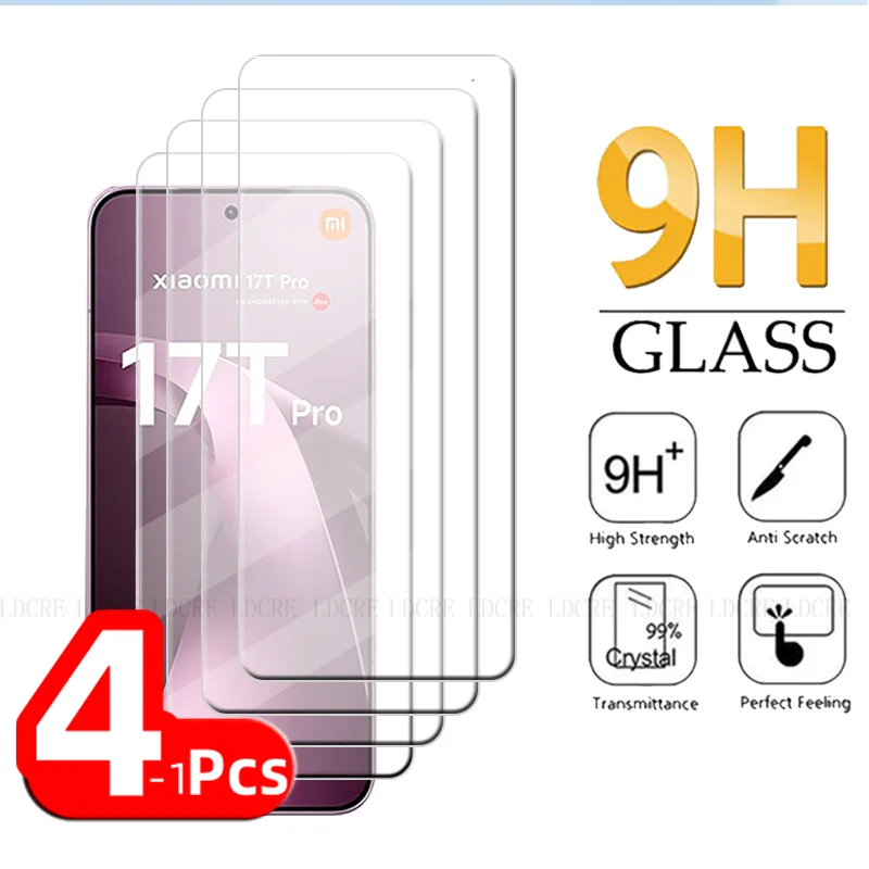 

4/3/2/1Pcs For Xiaomi 17T Pro Glass Xiaomi 17T Screen Protector Transparent Protective 9H Clear Tempered Glass Xiaomi Mi 17T Pro