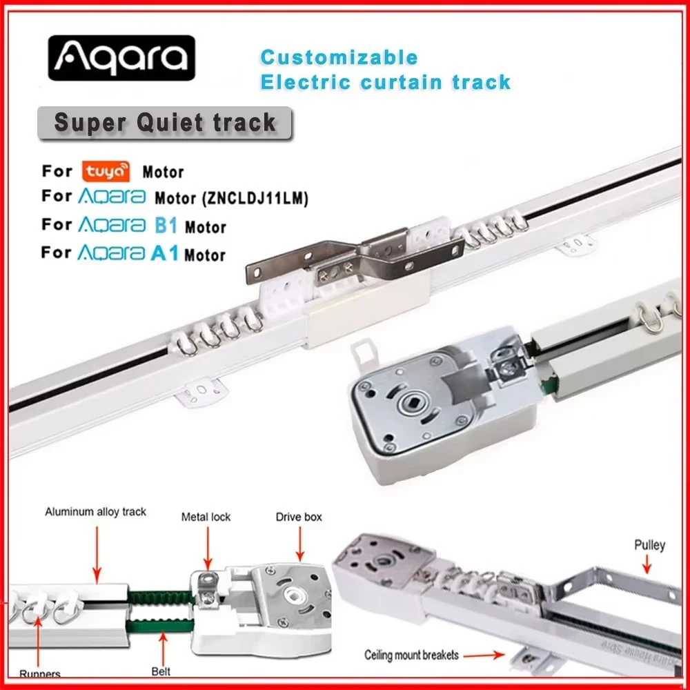 

For Aqara Customizable Super Silent Electric Curtain Track Rail for Tuya Wifi/Zigbee Motor Smart Home Curtains Rod Cornice