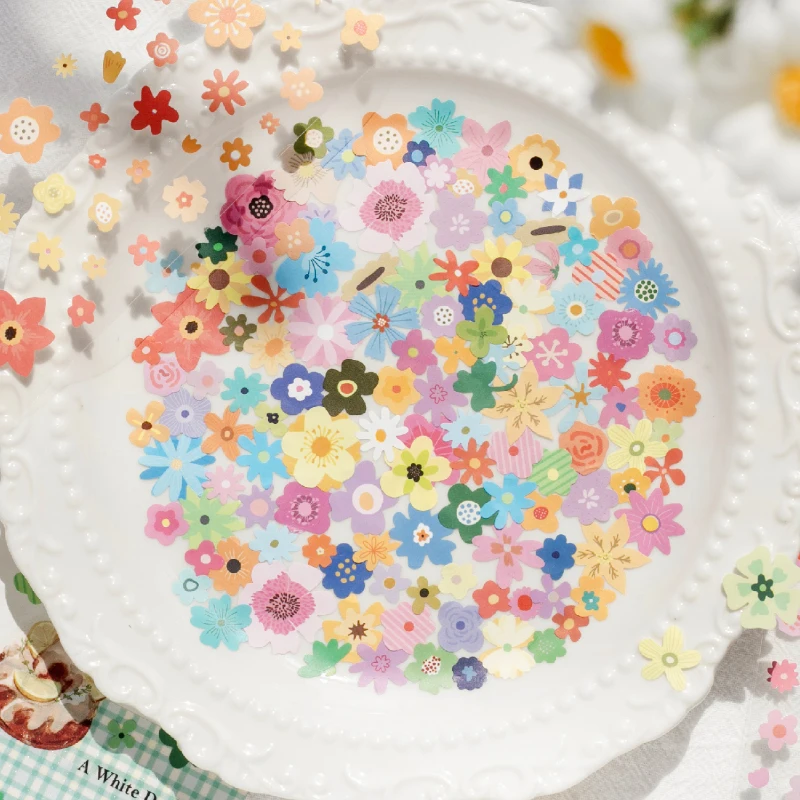 5cmx2m Small Flower Tale Tape Stickers for Collage Junk Journal Scrapbooking Decoration Tiny Floral Stickers