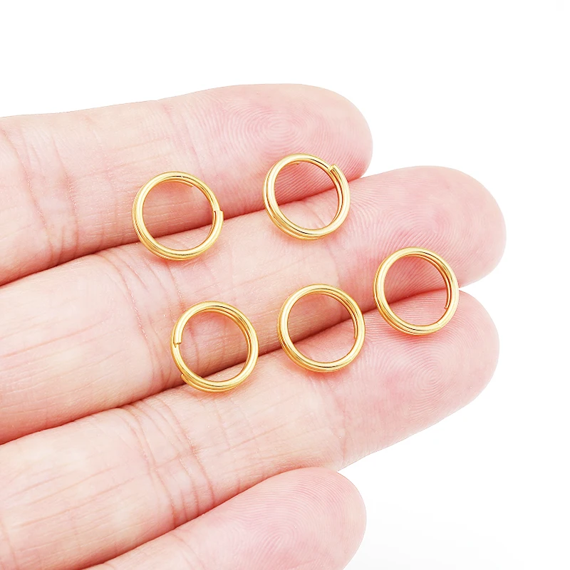 100/50 pcs Stainless Steel Split Rings Open Double Jump Ring Key Chains Connectors DIY Jewelry Findings Supplies