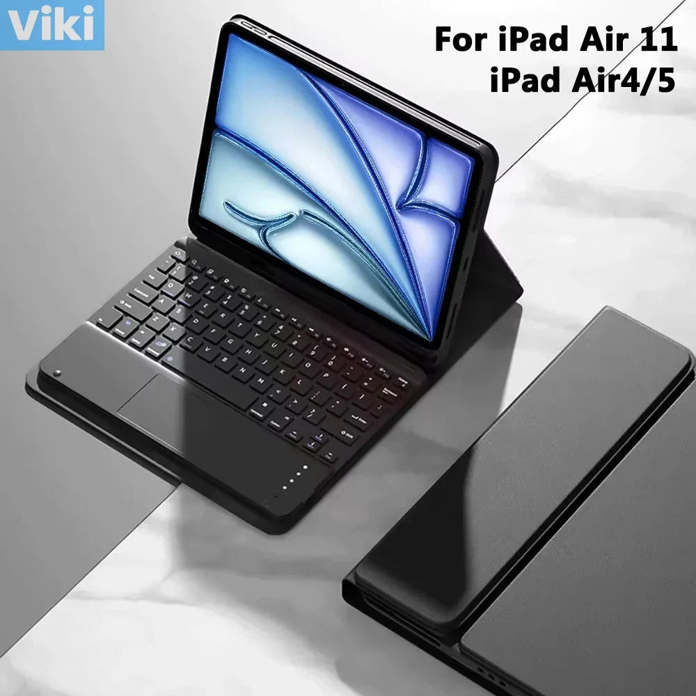 Keyboard Case For iPad Air 11 2024 M2,Folio Cover With Pencil Holder For iPad Air 4 5 10.9'' Air 6th 11'' 2024 A2902 A2903 A2904