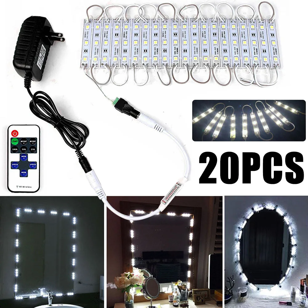 10FT White LED Dressing Mirror Cosmetic Makeup Vanity Light Strip+Remote