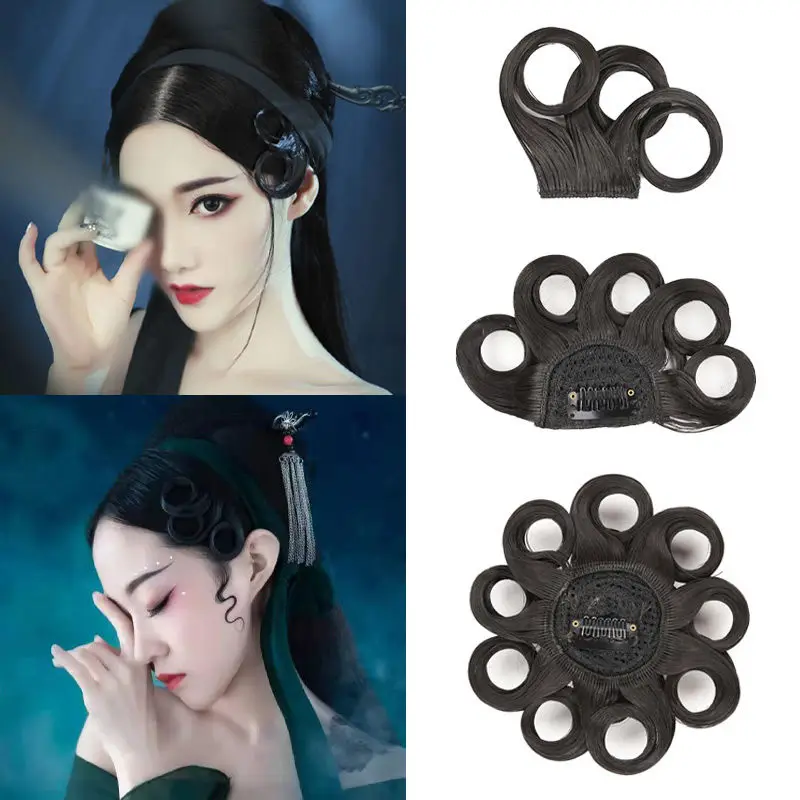 

Black Brown Chinese Hanfu Hair Bangs For Female Vintage Shaped Bangs TV Movie Play Green Snake Cosplay Hairstyle