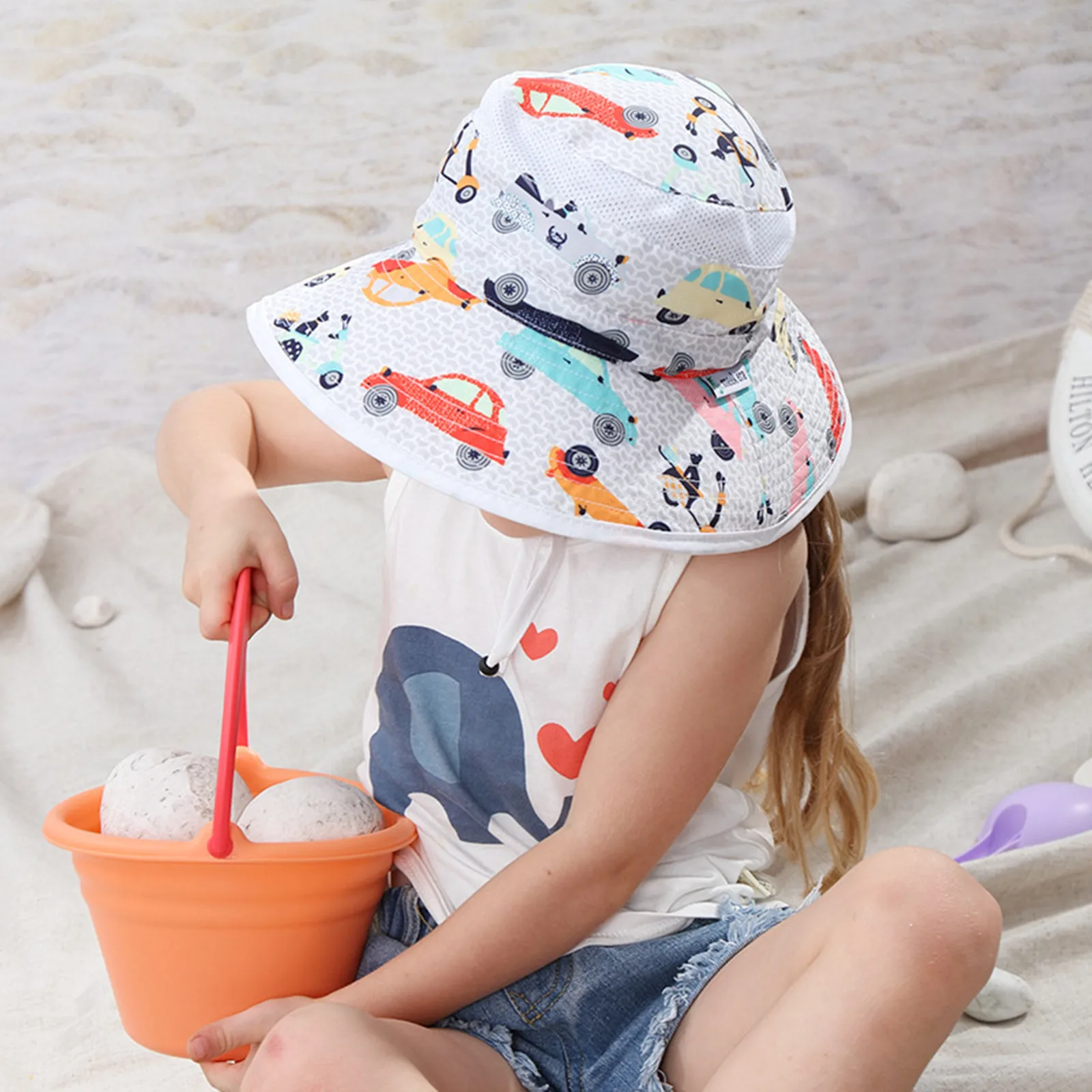 

Organic Baby Hat Kids Adjustable Chin Strap Sun Hats Summer Spring Sun Hat Cute Cartoon Outdoor Beach Bucket Kids Wig Beard Hats