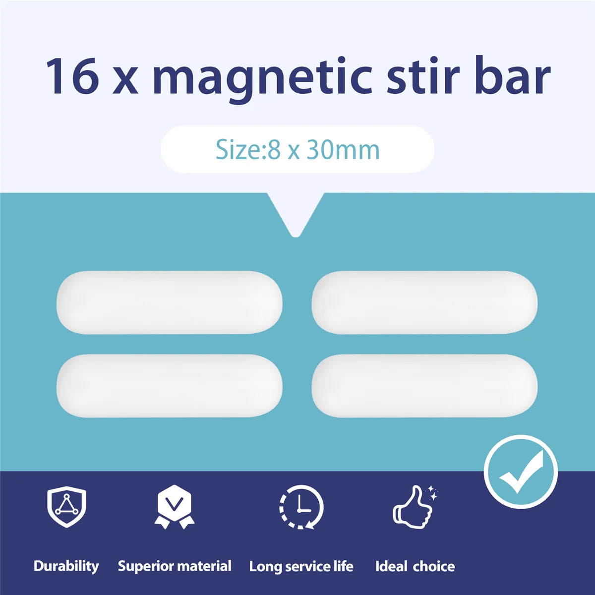 

LAVD 16 Pcs PTFE Magnetic Stirrer Mixer Stir Bar Stir Rod Magnetic Stir Plate Bar, Stir Plate Magnet Stick (30 mm/ 1.18 Inch)