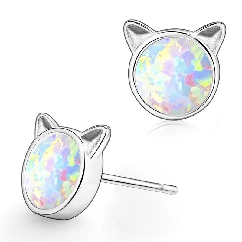 European and American New Minimalist Cat Sticker Earrings with Personalized, Fresh, Sweet, Fashionable Commuting Accessories