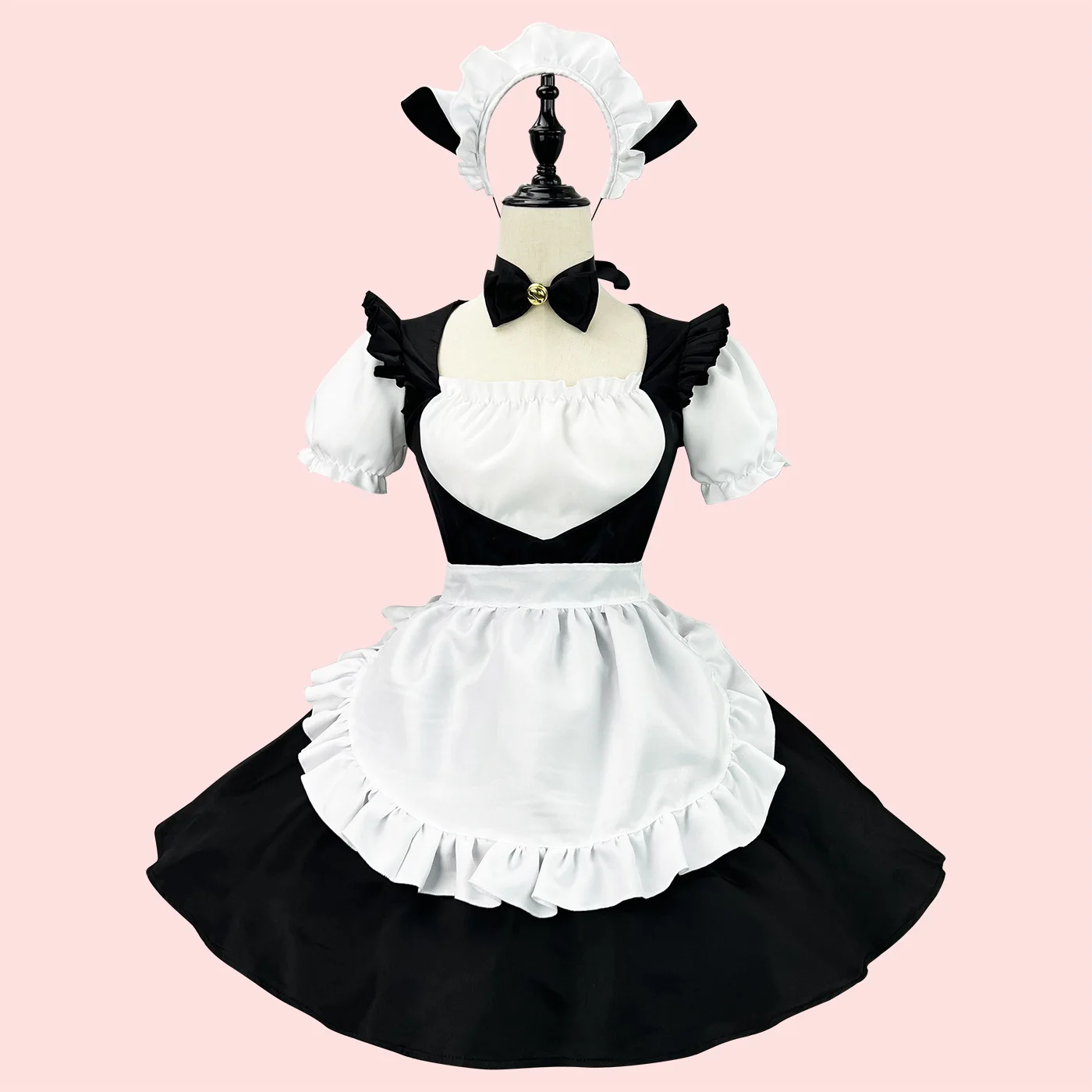 Pink Maid Costume Japanese Anime Cosplay Sweet Classic women Lolita Fancy Apron Maid Dress Pink Black Set Halloween dress