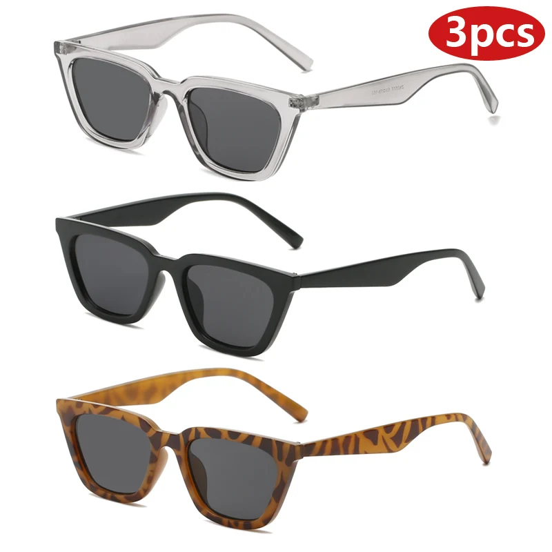 

Hiking 3pcs Cat Eye Trendy Anti Light Glasses Women Classics Plastic Frame Shades Ladies Fashion Simple Style Eyeglasses UV400