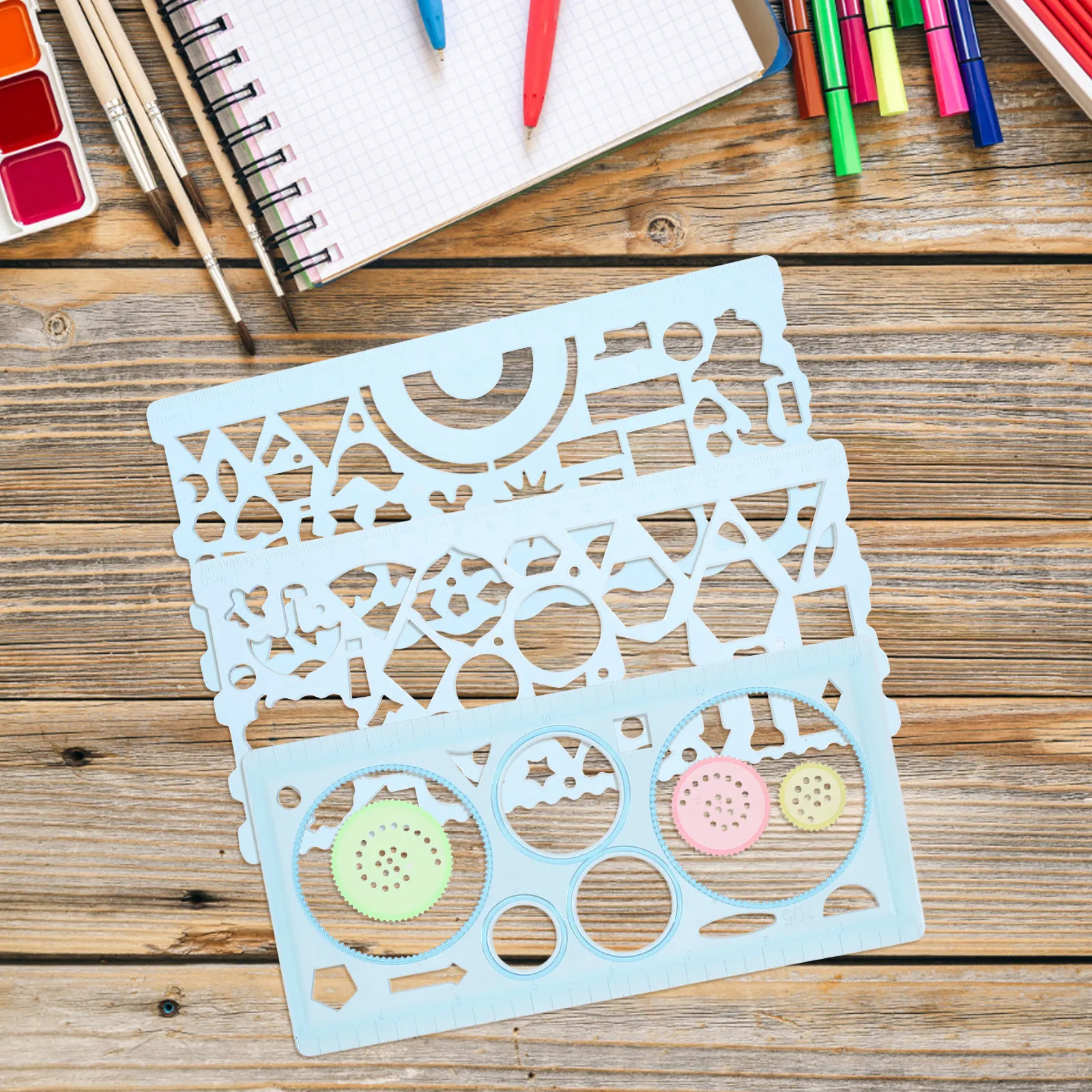 conjunto-de-1-kit-de-reguas-e-estenceis-geometricos-multifuncionais-compactos-e-portateis-de-plastico-para-desenho-escola-escritorio-e-arte