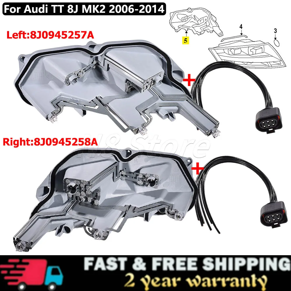 

Для Audi TT 8J MK2 2006-14 левый или правый задний O/S держатель лампы заднего фонаря и предварительно смонтированный жгут проводов 8J 0945257 A 1J 0973733 8J 0945258 A