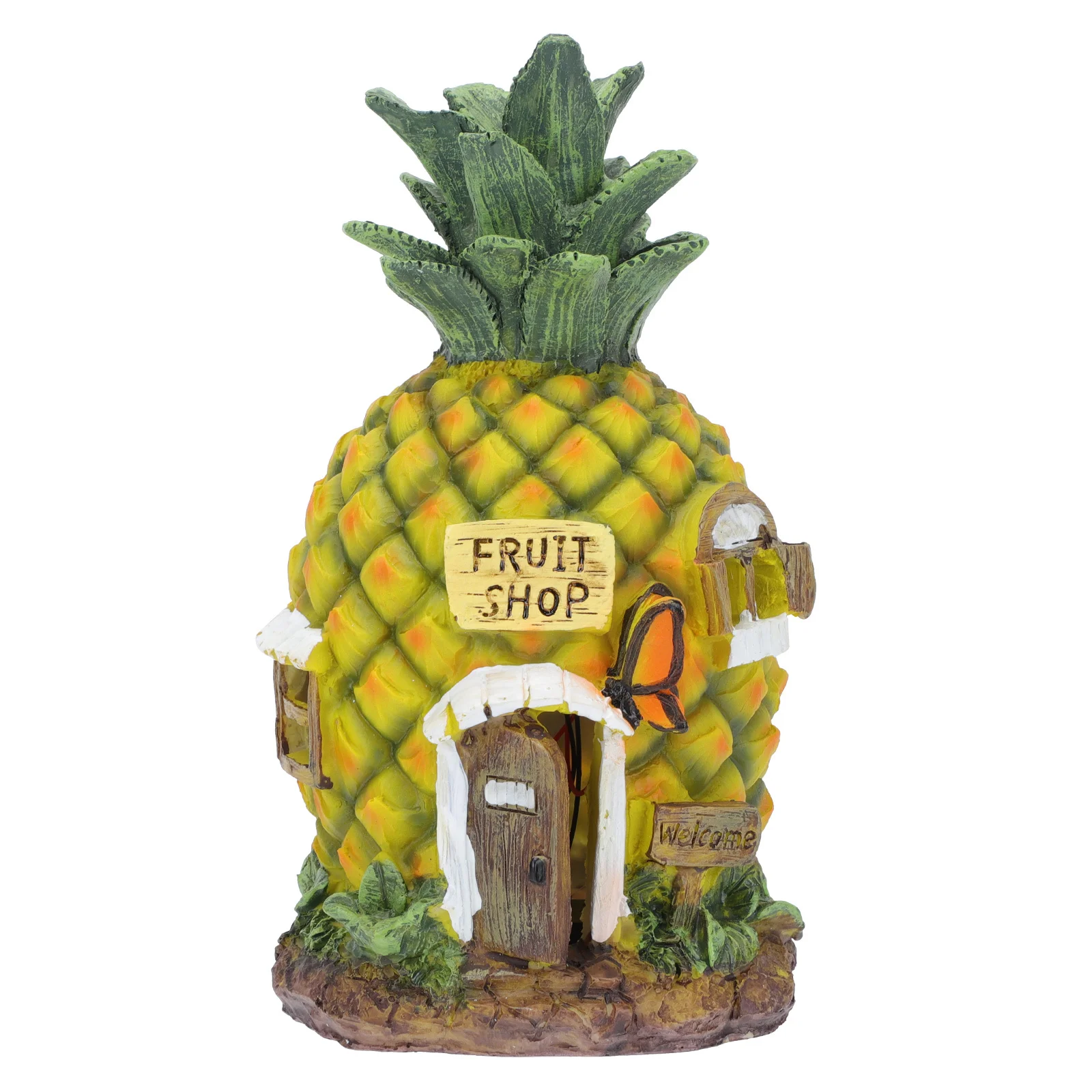 

1pc Light Solar Powered Resin Garden Lamp Outdoor Solar Power Ornament Yard Decor Glowing Ornament